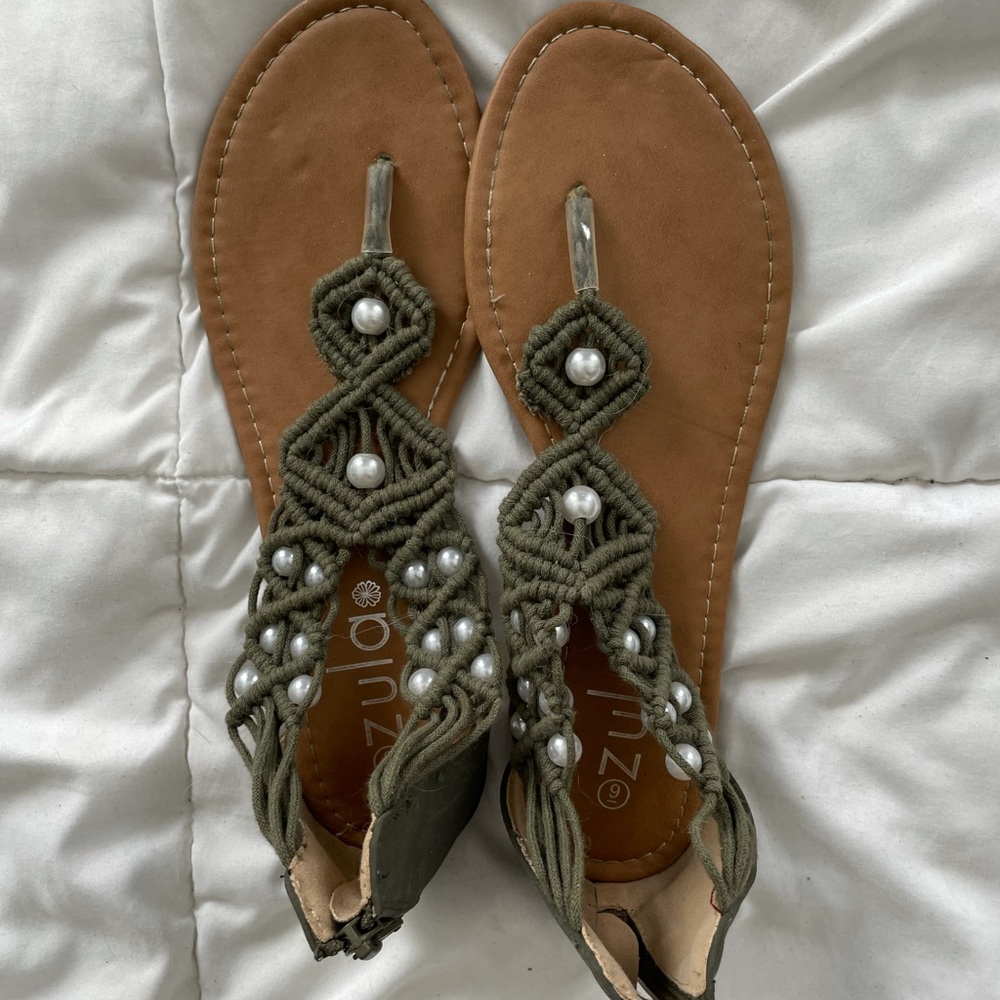 Beaded Sandals, Size 9